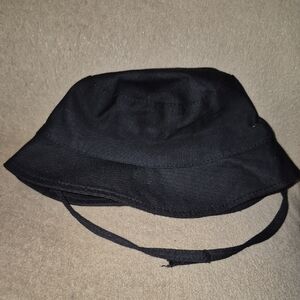 Classic Black Bucket Hat with Chin Strap